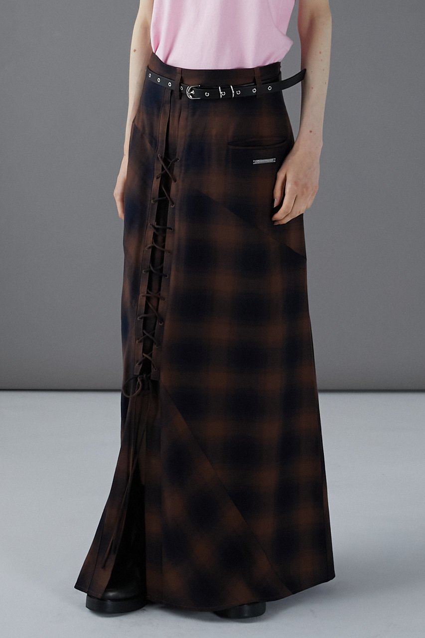 【プランク プロジェクト/PRANK PROJECT】のマルチチェックレースアップスカート / Multi Check Lace-Up Skirt 人気、トレンドファッション・服の通販 founy(ファニー) 　ファッション　Fashion　レディースファッション　Fashion for Women　スカート　Skirts　ロングスカート　Long Skirts / Maxi & Midi Skirts　おすすめ　Recommended / Our Picks　ジャケット　Jacket, Outerwear　セットアップ　Set-Up, Coordinated Outfit　チェック　Check, Plaid, Tartan　トレンド　Trend, Trending Now　フロント　Front, Front Design　ベスト　Vest, Waistcoat　ルーズ　Loose, Oversized　レース　Lace, Lace Fabric　ロング　Long, Long-Length　A/W・秋冬　Autumn/Winter　other-6|ID: prp329100004079429 ipo3291000000034423886