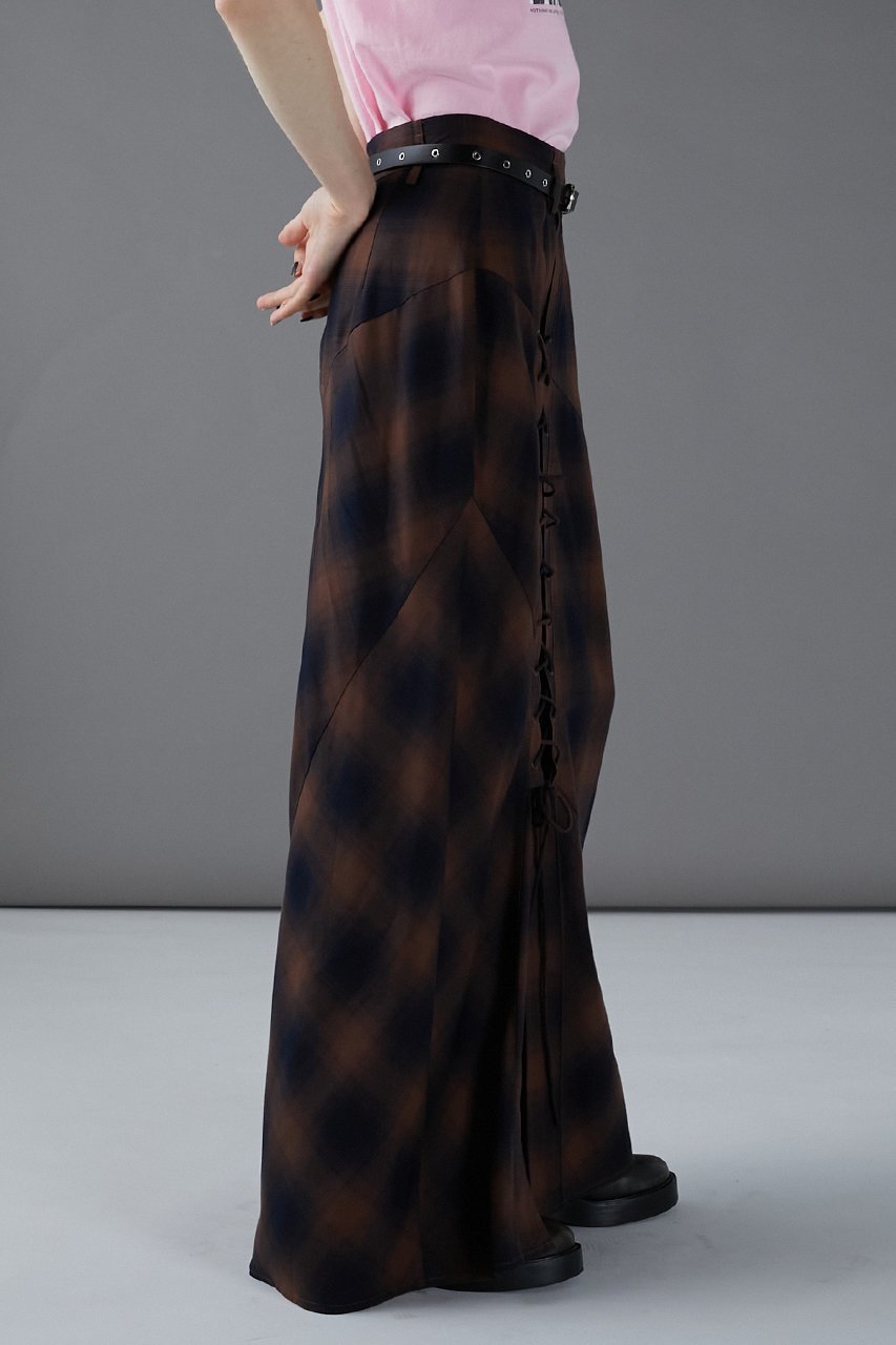 【プランク プロジェクト/PRANK PROJECT】のマルチチェックレースアップスカート / Multi Check Lace-Up Skirt 人気、トレンドファッション・服の通販 founy(ファニー) 　ファッション　Fashion　レディースファッション　Fashion for Women　スカート　Skirts　ロングスカート　Long Skirts / Maxi & Midi Skirts　おすすめ　Recommended / Our Picks　ジャケット　Jacket, Outerwear　セットアップ　Set-Up, Coordinated Outfit　チェック　Check, Plaid, Tartan　トレンド　Trend, Trending Now　フロント　Front, Front Design　ベスト　Vest, Waistcoat　ルーズ　Loose, Oversized　レース　Lace, Lace Fabric　ロング　Long, Long-Length　A/W・秋冬　Autumn/Winter　other-7|ID: prp329100004079429 ipo3291000000034423887