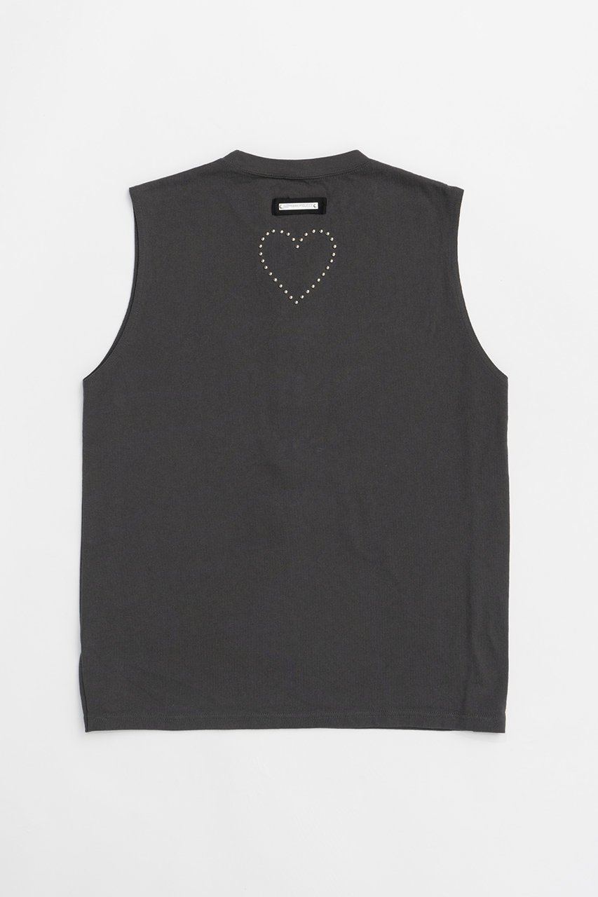 【プランク プロジェクト/PRANK PROJECT】のスタッズピアスロゴトップ/Studs Pierced Logo Top 人気、トレンドファッション・服の通販 founy(ファニー) 　ファッション　Fashion　レディースファッション　Fashion for Women　トップス・カットソー　Cut & Sew Tops　キャミソール&ノースリーブ　Camisoles & Sleeveless Tops　シャツ・ブラウス・オフィスカジュアル　Elegant Blouses & Button-Ups　ロングTシャツ・Tシャツ　Longline T-Shirts & Tees　カットソー・ベーシックTシャツ　Cut-and-Sewn Tops / Stretch Tees & Basics　キャミソール　Camisole, Spaghetti Strap Top　タンク　Tank Top, Sleeveless Top　ノースリーブ　Sleeveless, No-Sleeve　フィット　Fit, Slim Fit　フロント　Front, Front Design　ワイド　Wide, Wide Fit　ヴィンテージ　Vintage Style　other-5|ID: prp329100004079437 ipo3291000000032916649