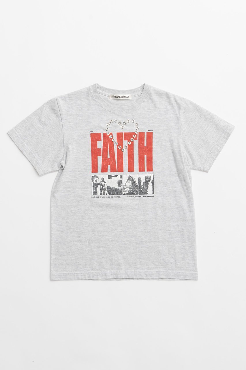 【プランク プロジェクト/PRANK PROJECT】のハートアイレットFAITH-TEE/Heart Eyelet FAITH-TEE インテリア・キッズ・メンズ・レディースファッション・服の通販 founy(ファニー) 　ファッション　Fashion　レディースファッション　Fashion for Women　トップス・カットソー　Cut & Sew Tops　シャツ・ブラウス・オフィスカジュアル　Elegant Blouses & Button-Ups　ロングTシャツ・Tシャツ　Longline T-Shirts & Tees　カットソー・ベーシックTシャツ　Cut-and-Sewn Tops / Stretch Tees & Basics　アイレット　Eyelet Lace　グラフィック　Graphic, Graphic Design　ショート　Short, Short Length　スリーブ　Sleeve, Long Sleeve / Short Sleeve　バランス　Balance, Style Balance　プリント　Print, Printed Pattern　ベーシック　Basic, Essential　L.GRY(ライトグレー)|ID: prp329100004079438 ipo3291000000032916708