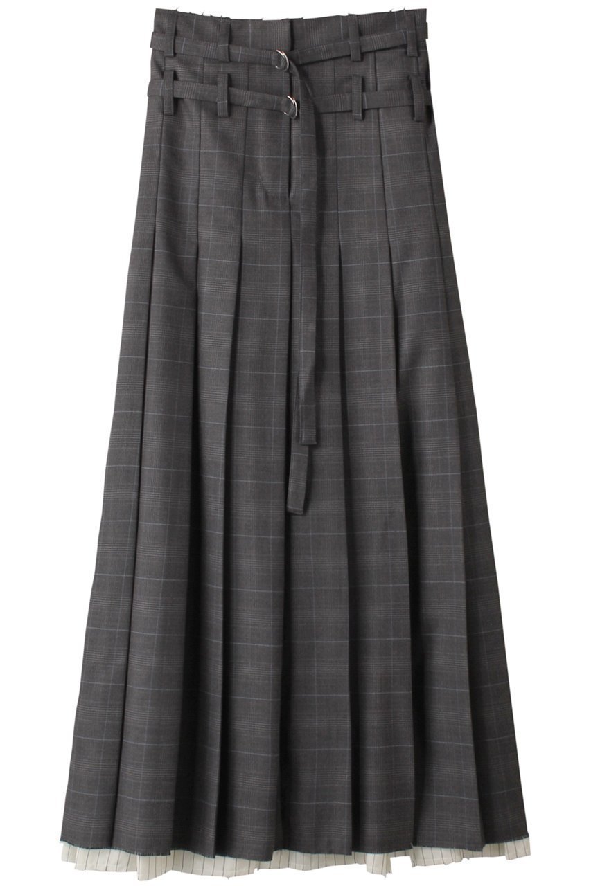 【プランク プロジェクト/PRANK PROJECT】のフロントプリーツスカート / Front Pleats Skirt インテリア・キッズ・メンズ・レディースファッション・服の通販 founy(ファニー) 　ファッション　Fashion　レディースファッション　Fashion for Women　スカート　Skirts　プリーツスカート / 上品フェミニンスタイル　Pleated Skirts　ロングスカート　Long Skirts / Maxi & Midi Skirts　ストライプ　Stripe, Striped Pattern　スリット　Slit, Slit Detail　タイツ　Tights, Legwear　ダブル　Double, Double-Breasted　チェック　Check, Plaid, Tartan　フロント　Front, Front Design　プリーツ　Pleats, Pleated　マキシ　Maxi, Full Length　レース　Lace, Lace Fabric　ロング　Long, Long-Length　C.GRY(チャコールグレー)|ID: prp329100004079456 ipo3291000000032824057
