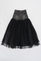 【プランク プロジェクト/PRANK PROJECT】のチュールコンビスカート / Tulle Combo Skirt BLK(ブラック)|ID:prp329100004079458