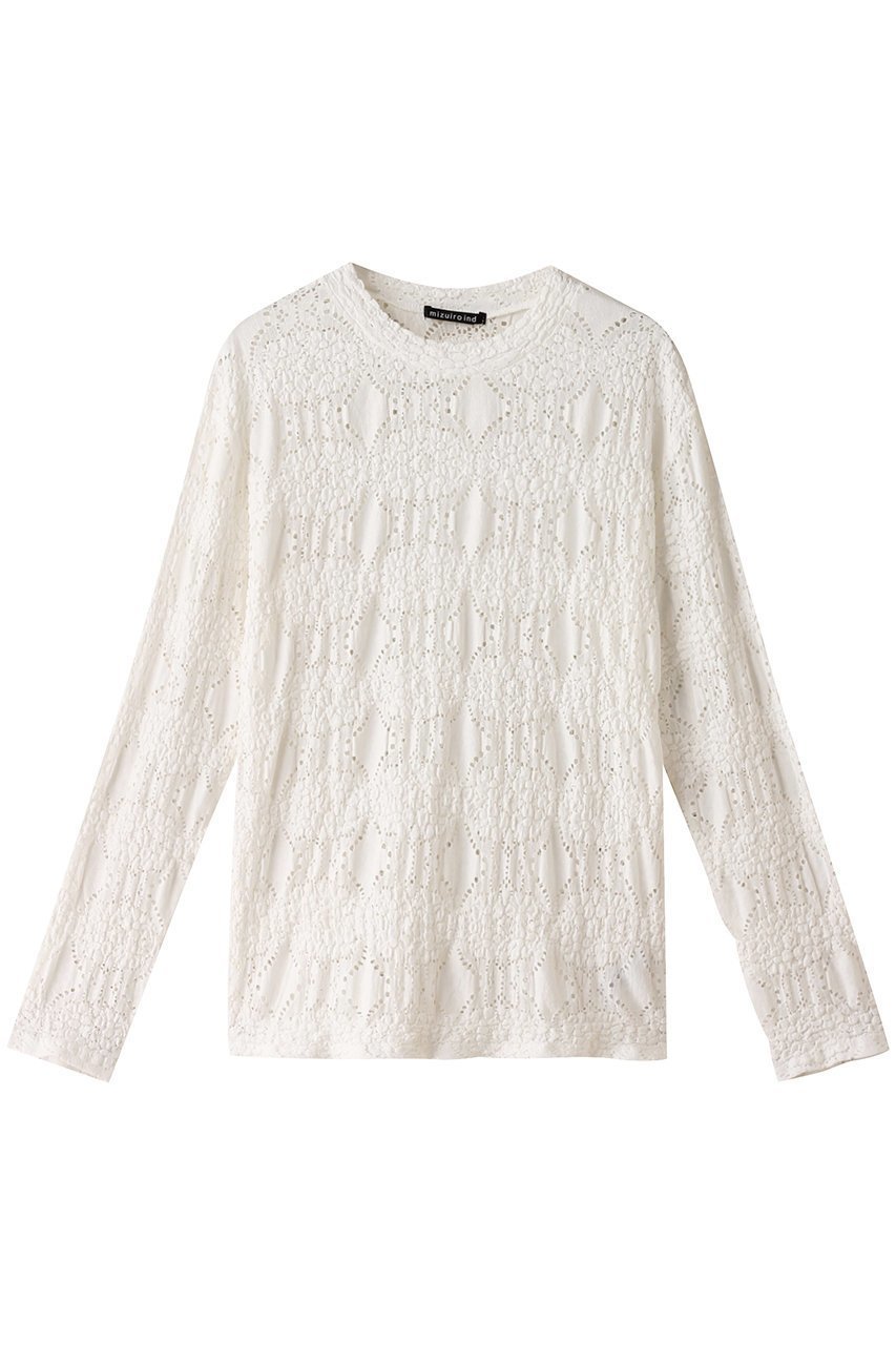 【ミズイロ インド/mizuiro ind】のsheer pattern knitting crew neck long T Tシャツ 人気、トレンドファッション・服の通販 founy(ファニー) 　ファッション　Fashion　レディースファッション　WOMEN　トップス・カットソー　Tops/Tshirt　ニット　Knit Tops　シャツ/ブラウス　Shirts/Blouses　ロング / Tシャツ　T-Shirts　カットソー　Cut and Sewn　おすすめ　Recommend　インナー　Inner　シアー　Sheer　ジャケット　Jacket　ストレッチ　Stretch　スリーブ　Sleeve　レース　Race　ロング　Long　 other-1|ID: prp329100004083552 ipo3291000000027618589