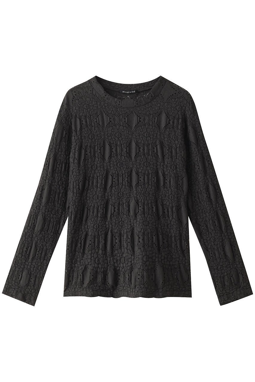 【ミズイロ インド/mizuiro ind】のsheer pattern knitting crew neck long T Tシャツ インテリア・キッズ・メンズ・レディースファッション・服の通販 founy(ファニー) 　ファッション　Fashion　レディースファッション　WOMEN　トップス・カットソー　Tops/Tshirt　ニット　Knit Tops　シャツ/ブラウス　Shirts/Blouses　ロング / Tシャツ　T-Shirts　カットソー　Cut and Sewn　おすすめ　Recommend　インナー　Inner　シアー　Sheer　ジャケット　Jacket　ストレッチ　Stretch　スリーブ　Sleeve　レース　Race　ロング　Long　c.gray|ID: prp329100004083552 ipo3291000000027618591