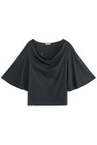 【バイ マレーネ ビルガー/BY MALENE BIRGER】のBRYAR オーガニックコットンドレープTシャツ ブラック|ID:prp329100004084761