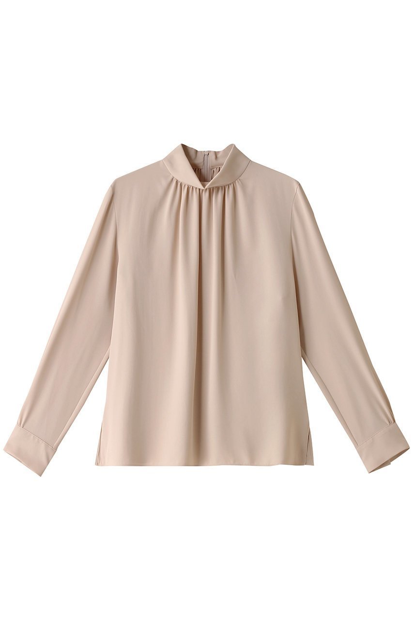 【ベイジ,/BEIGE,】のEVA(エバ)/ハイネックロングスリーブブラウス インテリア・キッズ・メンズ・レディースファッション・服の通販 founy(ファニー) 　ファッション　Fashion　レディースファッション　Fashion for Women　トップス・カットソー　Cut & Sew Tops　シャツ・ブラウス・オフィスカジュアル　Elegant Blouses & Button-Ups　とろみ　Fluid, Flowy Fabric　ギャザー　Gathered, Ruffled　シンプル　Simple, Minimal　ジョーゼット　Georgette, Semi-Sheer Fabric　ストレッチ　Stretch, Stretchy Fabric　スリーブ　Sleeve, Long Sleeve / Short Sleeve　ハイネック　High Neck, Mock Neck　ロング　Long, Long-Length　エレガント 上品　Elegant　Nude|ID: prp329100004084782 ipo3291000000035823179