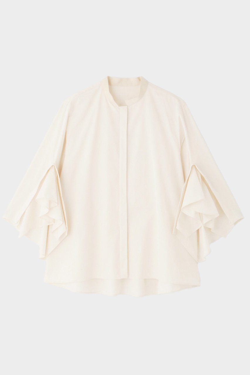 【ル フィル/LE PHIL】のラッフルスリーブブロードブラウス 人気、トレンドファッション・服の通販 founy(ファニー) 　ファッション　Fashion　レディースファッション　Fashion for Women　トップス・カットソー　Cut & Sew Tops　シャツ・ブラウス・オフィスカジュアル　Elegant Blouses & Button-Ups　ショート　Short, Short Length　スリーブ　Sleeve, Long Sleeve / Short Sleeve　ドレープ　Drape, Draping Fabric　羽織　Haori, Light Jacket　 other-1|ID: prp329100004084791 ipo3291000000032890354