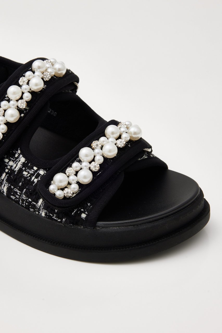 【スタッカート/STACCATO】のツイードパールWベルトウォームスポーツサンダル 人気、トレンドファッション・服の通販 founy(ファニー) 　ファッション　Fashion　レディースファッション　Fashion for Women　ベルト&ウエストマーク　Belts & Waist Accessories　スポーツウェア　Functional & Stylish Sportswear　サンダル&ミュール　Sandals & Mules　エレガント 上品　Elegant　サンダル　Sandals, Summer Shoes　ストーン　Stone, Gem-Like　ツイード　Twill, Twill Weave　パール　Pearl, Pearl Accent　人気　Popular, Best Seller　other-7|ID: prp329100004084858 ipo3291000000035808306