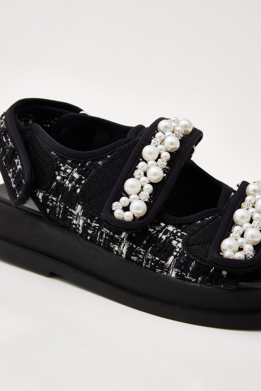 【スタッカート/STACCATO】のツイードパールWベルトウォームスポーツサンダル 人気、トレンドファッション・服の通販 founy(ファニー) 　ファッション　Fashion　レディースファッション　Fashion for Women　ベルト&ウエストマーク　Belts & Waist Accessories　スポーツウェア　Functional & Stylish Sportswear　サンダル&ミュール　Sandals & Mules　エレガント 上品　Elegant　サンダル　Sandals, Summer Shoes　ストーン　Stone, Gem-Like　ツイード　Twill, Twill Weave　パール　Pearl, Pearl Accent　人気　Popular, Best Seller　other-8|ID: prp329100004084858 ipo3291000000035808308