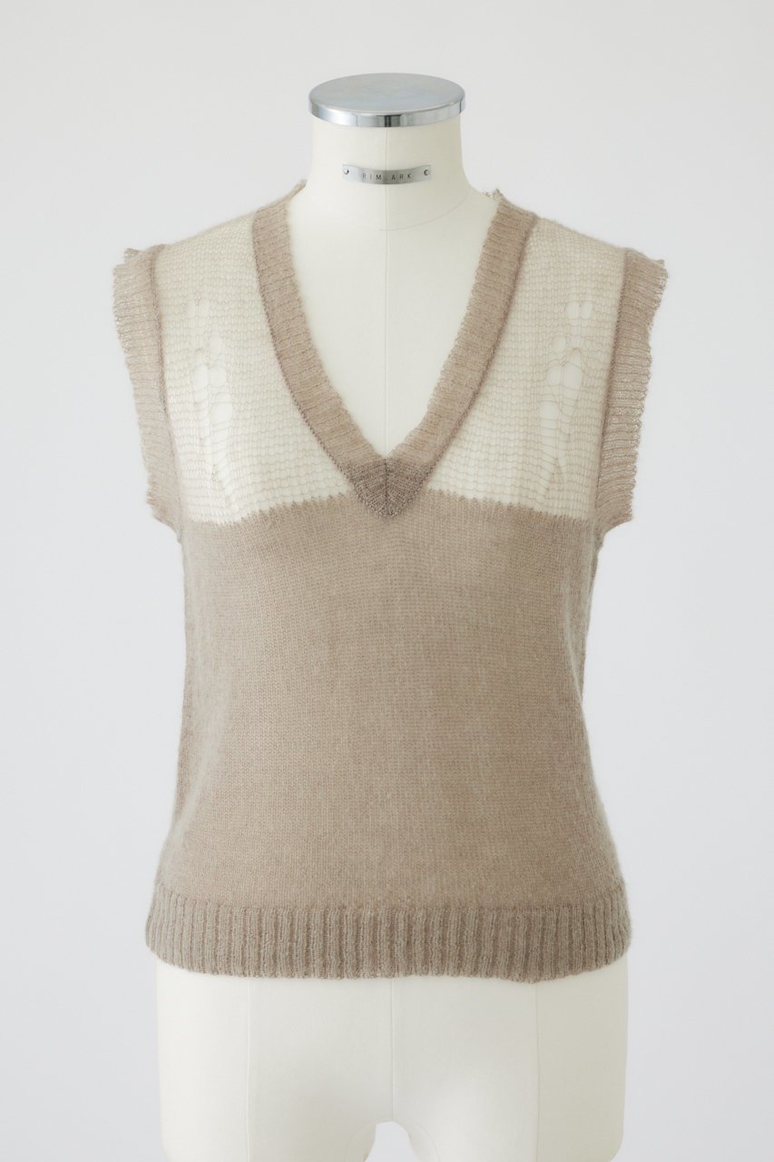 【リムアーク/RIM.ARK】のMohair mix minimum knit vest/ニットベスト インテリア・キッズ・メンズ・レディースファッション・服の通販 founy(ファニー) 　ファッション　Fashion　レディースファッション　WOMEN　トップス・カットソー　Tops/Tshirt　ニット　Knit Tops　ベスト/ジレ　Gilets/Vests　プルオーバー　Pullover　ベスト　Vest　グレージュ|ID: prp329100004084864 ipo3291000000027637983