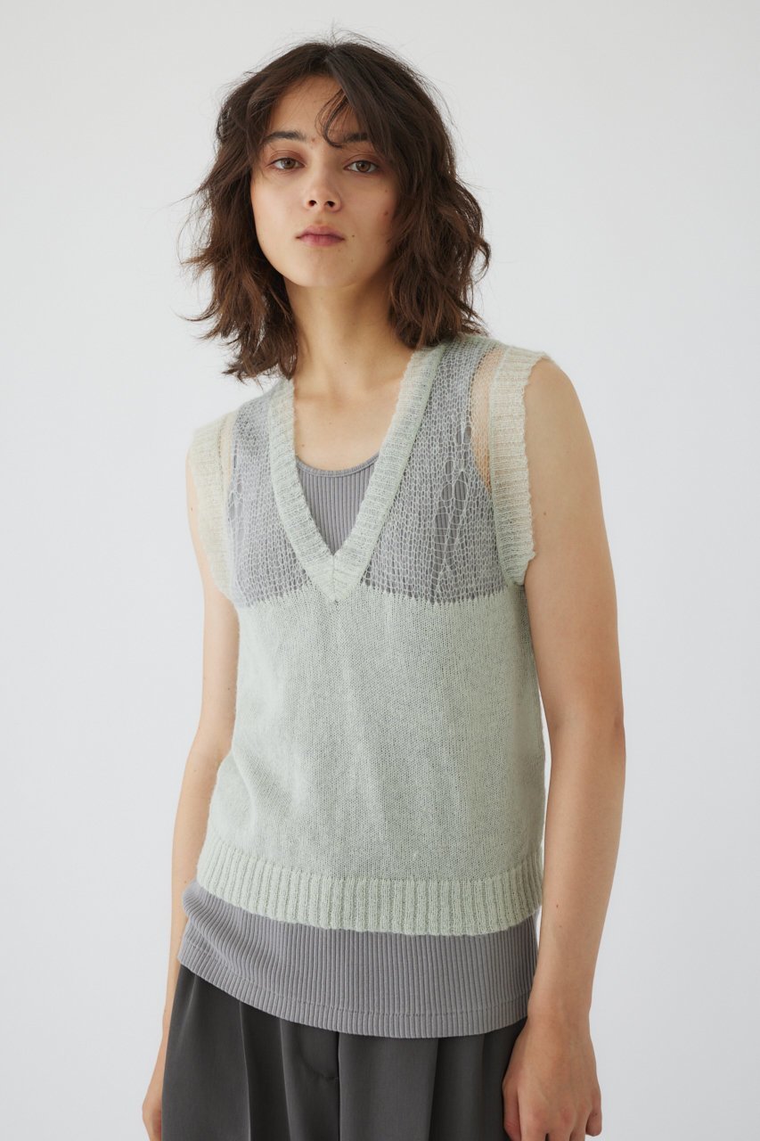 【リムアーク/RIM.ARK】のMohair mix minimum knit vest/ニットベスト 人気、トレンドファッション・服の通販 founy(ファニー) 　ファッション　Fashion　レディースファッション　Fashion for Women　トップス・カットソー　Cut & Sew Tops　ニット　Knit Tops & Sweaters　ベスト&ジレ / 重ね着スタイル　Vests & Gilets　カジュアルプルオーバー・ニットトップス　Pullovers & Knit Tops / Casual Pullovers　ベスト　Vest, Waistcoat　other-6|ID: prp329100004084864 ipo3291000000032808988