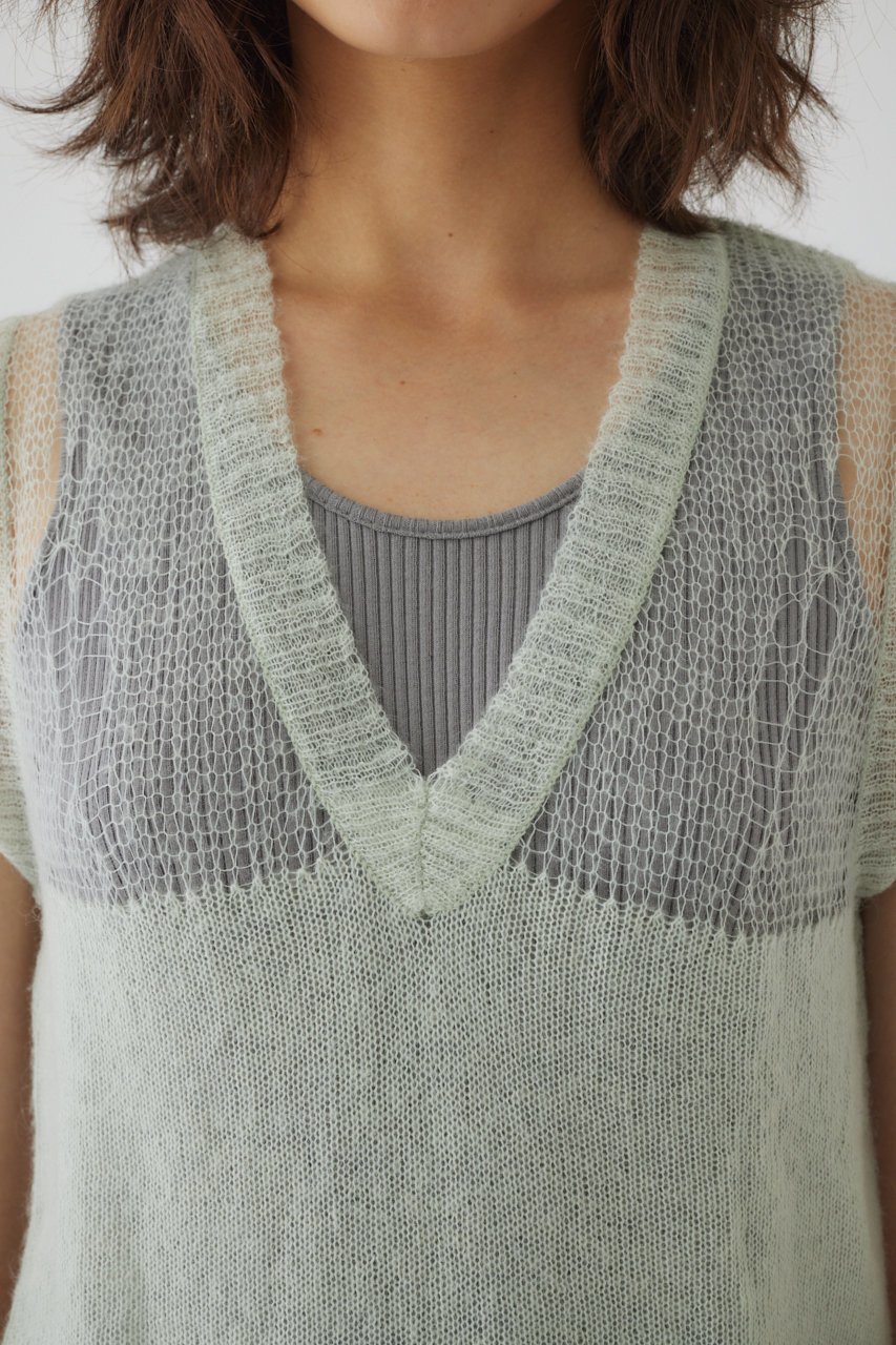 【リムアーク/RIM.ARK】のMohair mix minimum knit vest/ニットベスト 人気、トレンドファッション・服の通販 founy(ファニー) 　ファッション　Fashion　レディースファッション　Fashion for Women　トップス・カットソー　Cut & Sew Tops　ニット　Knit Tops & Sweaters　ベスト&ジレ / 重ね着スタイル　Vests & Gilets　カジュアルプルオーバー・ニットトップス　Pullovers & Knit Tops / Casual Pullovers　ベスト　Vest, Waistcoat　other-8|ID: prp329100004084864 ipo3291000000032808990