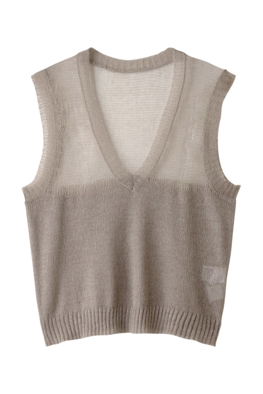 【リムアーク/RIM.ARK】のMohair mix minimum knit vest/ニットベスト インテリア・キッズ・メンズ・レディースファッション・服の通販 founy(ファニー) 　ファッション　Fashion　レディースファッション　Fashion for Women　トップス・カットソー　Cut & Sew Tops　ニット　Knit Tops & Sweaters　ベスト&ジレ / 重ね着スタイル　Vests & Gilets　カジュアルプルオーバー・ニットトップス　Pullovers & Knit Tops / Casual Pullovers　ベスト　Vest, Waistcoat　グレージュ|ID: prp329100004084864 ipo3291000000034321868