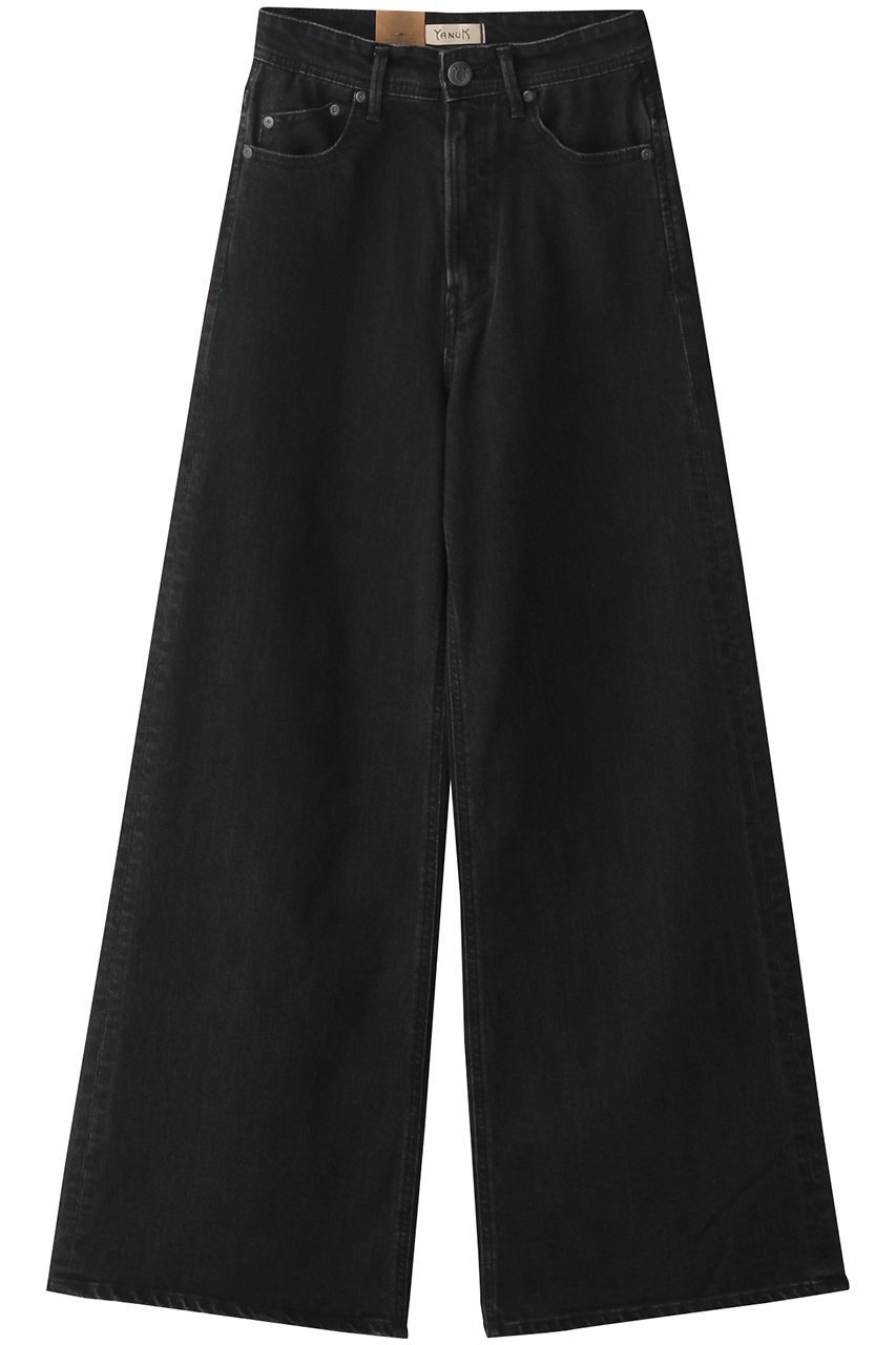 【ヤヌーク/YANUK】のワイドフレア インテリア・キッズ・メンズ・レディースファッション・服の通販 founy(ファニー) 　ファッション　Fashion　レディースファッション　Fashion for Women　パンツ　Pants & Trousers　デニムパンツ・ジーンズ・美脚デニム　Denim Jeans & Pants　シンプル　Simple, Minimal　デニム　Denim, Jeans Material　フレア　Flare, Flared　ワイド　Wide, Wide Fit　オールドブラック|ID: prp329100004084873 ipo3291000000032964546