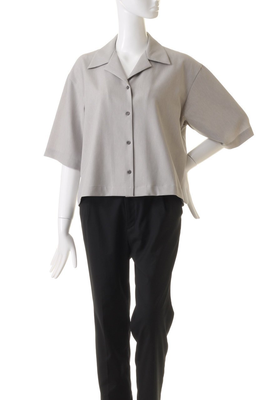 【リムアーク/RIM.ARK】のOpen collar half sleeve SH/シャツ 人気、トレンドファッション・服の通販 founy(ファニー) 　ファッション　Fashion　レディースファッション　Fashion for Women　トップス・カットソー　Cut & Sew Tops　シャツ・ブラウス・オフィスカジュアル　Elegant Blouses & Button-Ups　おすすめ　Recommended / Our Picks　コンパクト　Compact, Small Size　ショート　Short, Short Length　スリーブ　Sleeve, Long Sleeve / Short Sleeve　ツイル　Twist, Twisted Detail　ハーフ　Half, Half-Length　バランス　Balance, Style Balance　other-2|ID: prp329100004084883 ipo3291000000036720161