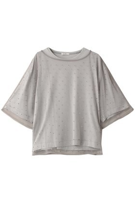 【クラネ/CLANE】のRHINESTONE SHEER TOPS Tシャツ/カットソー 人気、トレンドファッション・服の通販 founy(ファニー) ファッション Fashion レディースファッション WOMEN トップス・カットソー Tops/Tshirt シャツ/ブラウス Shirts/Blouses ロング / Tシャツ T-Shirts カットソー Cut and Sewn カットソー Cut And Sew ショート Short シンプル Simple ストーン Stone スリーブ Sleeve ドット Dot 半袖 Short Sleeve |ID:prp329100004084909