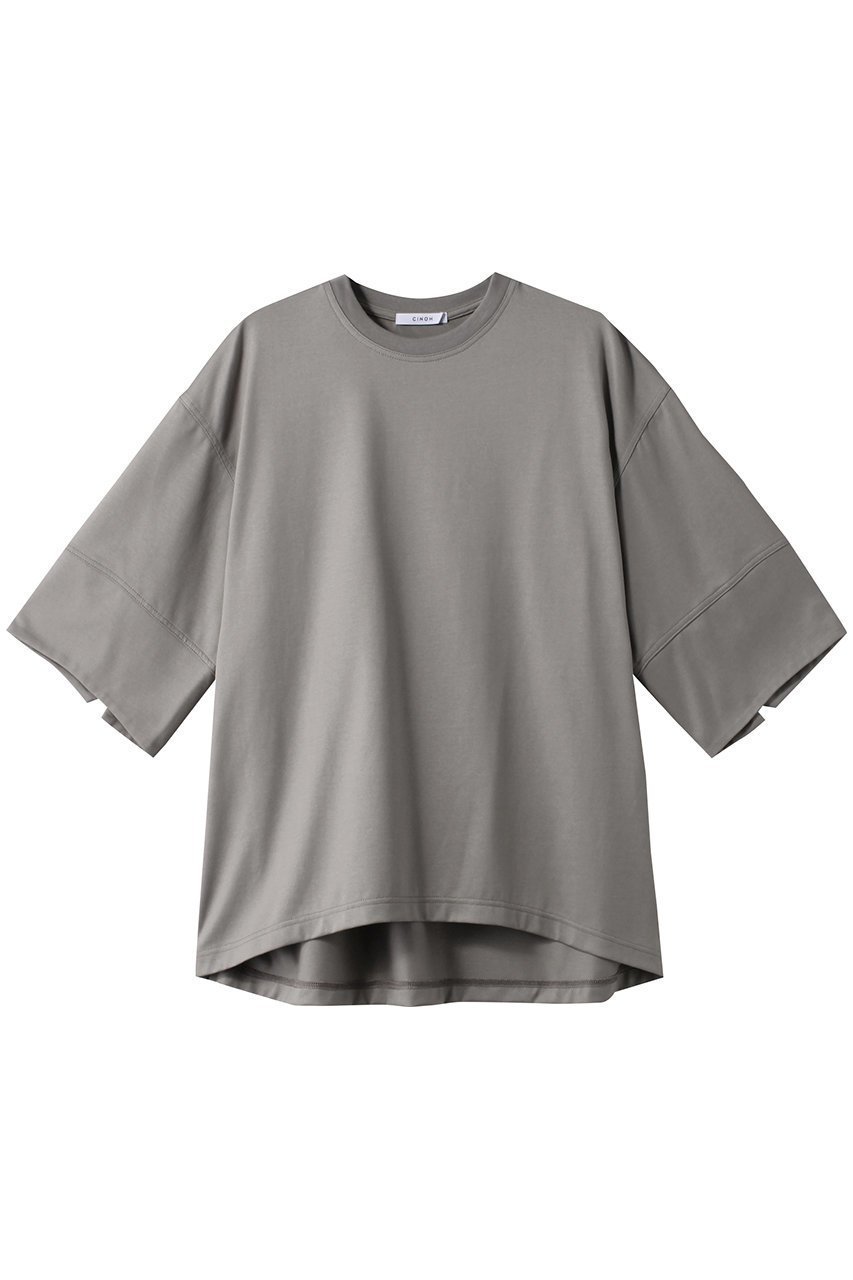 【チノ/CINOH】のREFINA リラックス Tシャツ インテリア・キッズ・メンズ・レディースファッション・服の通販 founy(ファニー) 　ファッション　Fashion　レディースファッション　WOMEN　トップス・カットソー　Tops/Tshirt　シャツ/ブラウス　Shirts/Blouses　ロング / Tシャツ　T-Shirts　カットソー　Cut and Sewn　シェイプ　Shape　ショート　Short　スリーブ　Sleeve　リラックス　Relax　定番　Standard　ライトグレー|ID: prp329100004084913 ipo3291000000027638123