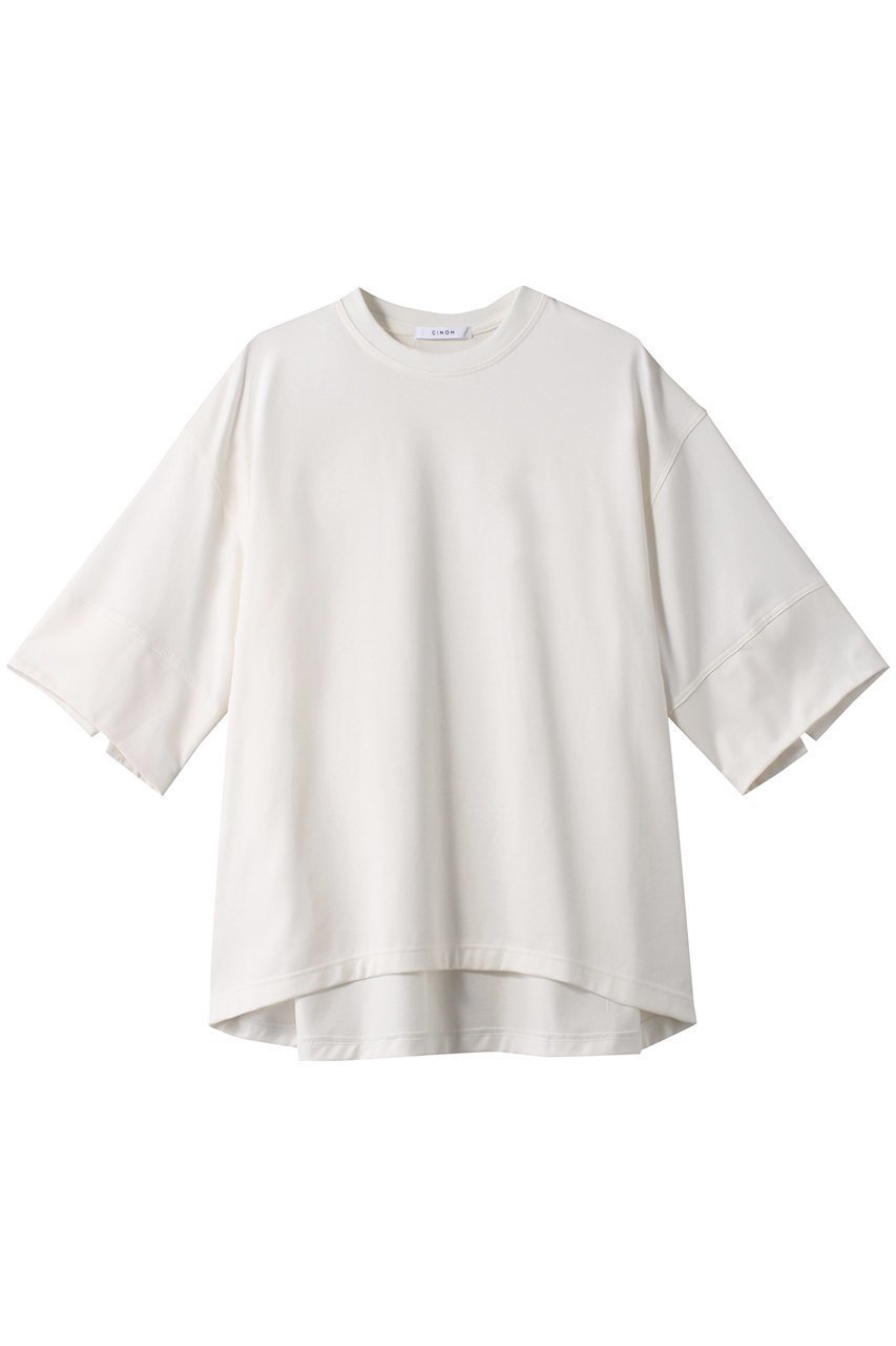 【チノ/CINOH】のREFINA リラックス Tシャツ インテリア・キッズ・メンズ・レディースファッション・服の通販 founy(ファニー) 　ファッション　Fashion　レディースファッション　WOMEN　トップス・カットソー　Tops/Tshirt　シャツ/ブラウス　Shirts/Blouses　ロング / Tシャツ　T-Shirts　カットソー　Cut and Sewn　シェイプ　Shape　ショート　Short　スリーブ　Sleeve　リラックス　Relax　定番　Standard　オフホワイト|ID: prp329100004084913 ipo3291000000027638124