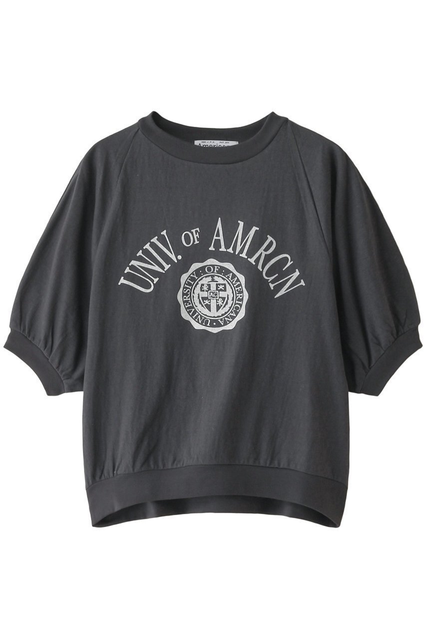 【アメリカーナ/Americana】のラフィー天竺 UNIV. OF AMRCN トップス インテリア・キッズ・メンズ・レディースファッション・服の通販 founy(ファニー) 　ファッション　Fashion　レディースファッション　WOMEN　トップス・カットソー　Tops/Tshirt　シャツ/ブラウス　Shirts/Blouses　ロング / Tシャツ　T-Shirts　カットソー　Cut and Sewn　おすすめ　Recommend　ショート　Short　スリーブ　Sleeve　フロント　Front　プリント　Print　スミクロ|ID: prp329100004084921 ipo3291000000027638149