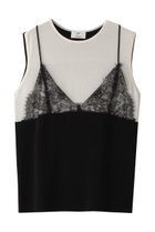 【プルミエ アロンディスモン/1er Arrondissement】のレースレイヤードニットタンク オフホワイト|ID: prp329100004084968 ipo3291000000036896560