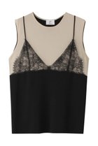 【プルミエ アロンディスモン/1er Arrondissement】のレースレイヤードニットタンク ベージュ|ID: prp329100004084968 ipo3291000000036896561