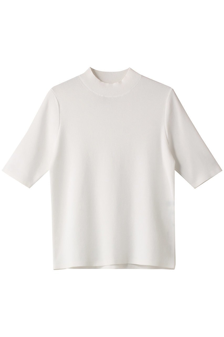 【アルアバイル/allureville】の総針モックNC5分袖PO A インテリア・キッズ・メンズ・レディースファッション・服の通販 founy(ファニー) 　ファッション　Fashion　レディースファッション　Fashion for Women　トップス・カットソー　Cut & Sew Tops　ニット　Knit Tops & Sweaters　カジュアルプルオーバー・ニットトップス　Pullovers & Knit Tops / Casual Pullovers　おすすめ　Recommended / Our Picks　インナー　Innerwear　コンパクト　Compact, Small Size　シンプル　Simple, Minimal　エレガント 上品　Elegant　半袖　Short Sleeve, Half Sleeve　オフホワイト|ID: prp329100004084970 ipo3291000000032939079