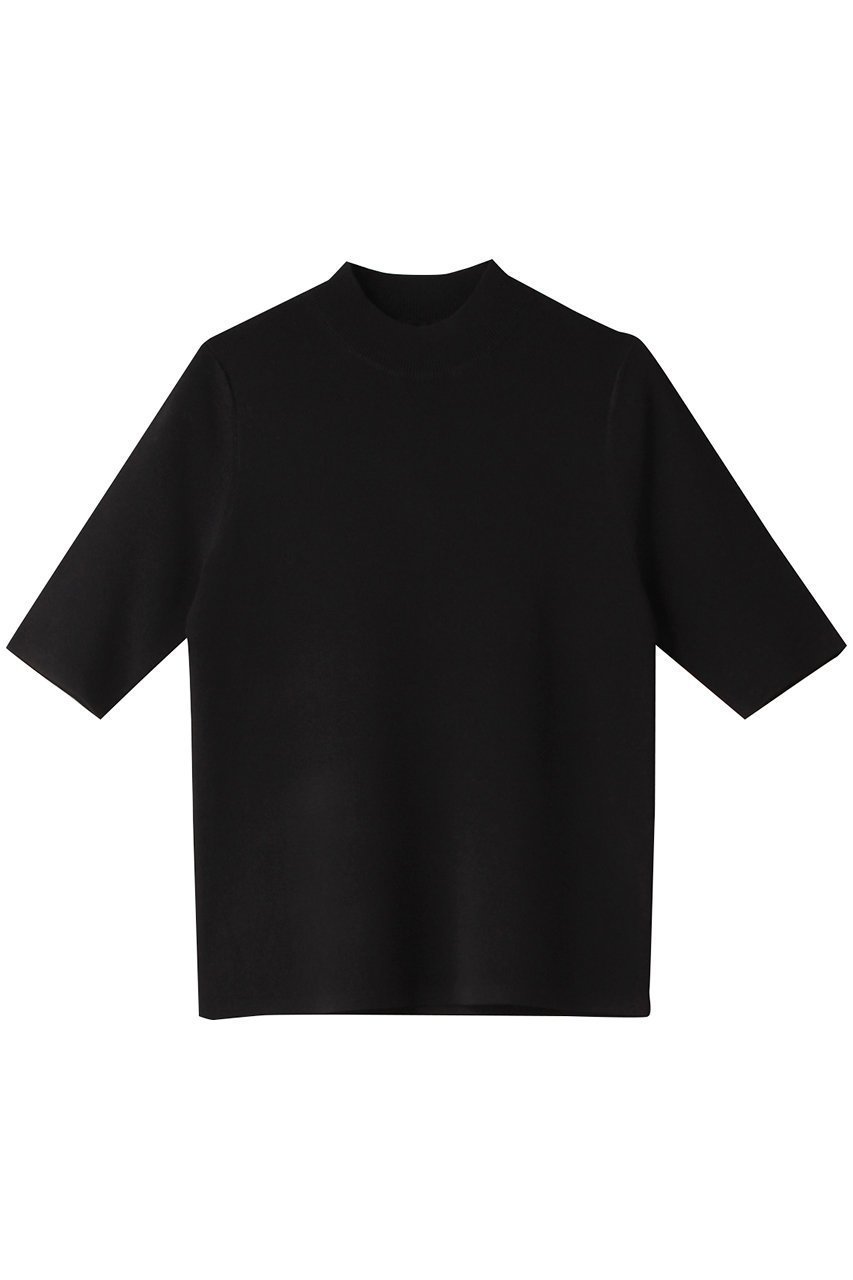 【アルアバイル/allureville】の総針モックNC5分袖PO A インテリア・キッズ・メンズ・レディースファッション・服の通販 founy(ファニー) 　ファッション　Fashion　レディースファッション　Fashion for Women　トップス・カットソー　Cut & Sew Tops　ニット　Knit Tops & Sweaters　カジュアルプルオーバー・ニットトップス　Pullovers & Knit Tops / Casual Pullovers　おすすめ　Recommended / Our Picks　インナー　Innerwear　コンパクト　Compact, Small Size　シンプル　Simple, Minimal　エレガント 上品　Elegant　半袖　Short Sleeve, Half Sleeve　ブラック|ID: prp329100004084970 ipo3291000000032939101
