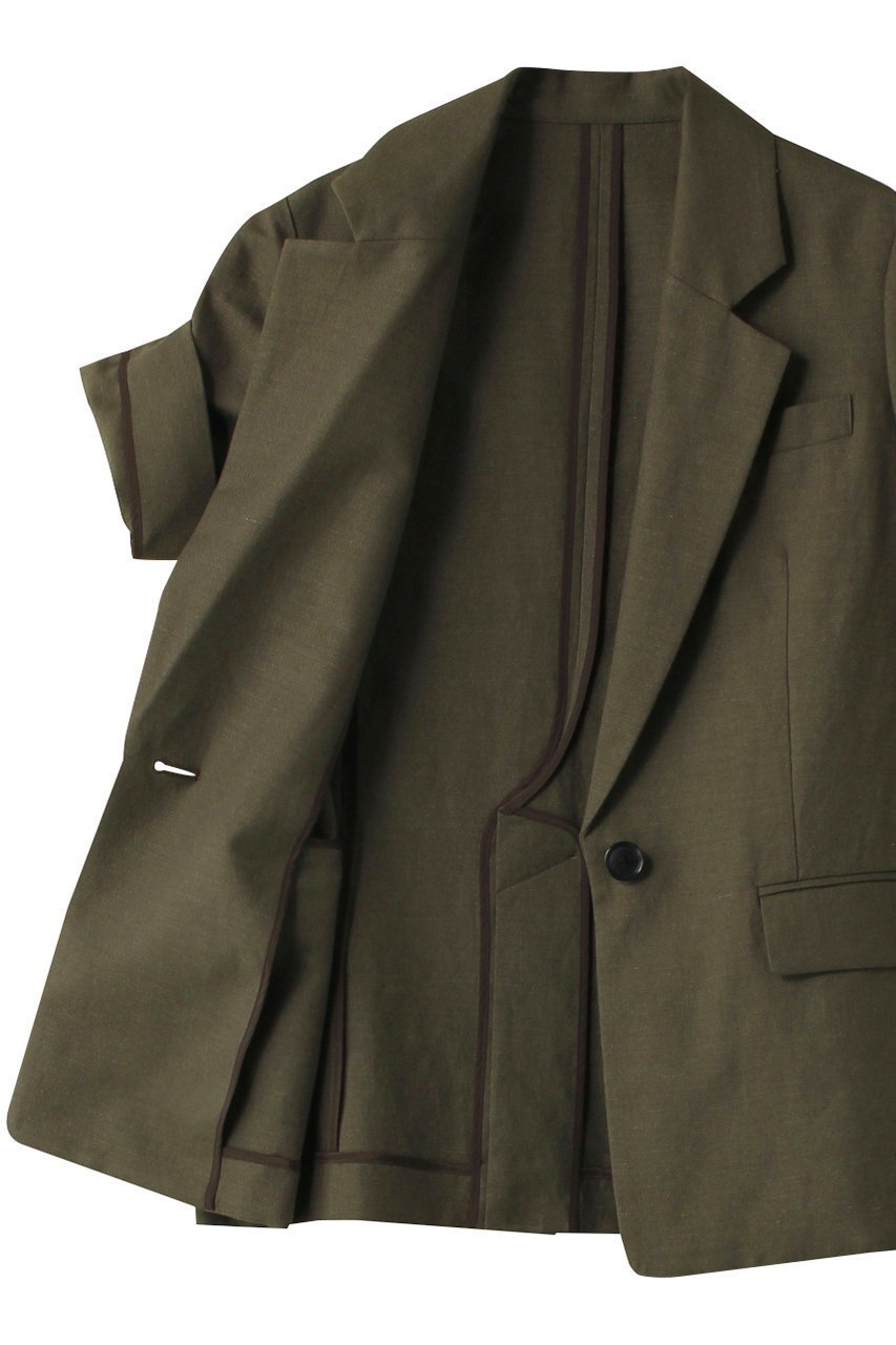 【アルアバイル/allureville】のリネンコンシャークスキンハースSJK A 人気、トレンドファッション・服の通販 founy(ファニー) 　ファッション　Fashion　レディースファッション　Fashion for Women　アウター　Coat / Outerwear Collection　レディースジャケット・軽アウター　Jackets　シンプル　Simple, Minimal　ジャケット　Jacket, Outerwear　スリーブ　Sleeve, Long Sleeve / Short Sleeve　ハーフ　Half, Half-Length　リネン　Linen, Linen Fabric　半袖　Short Sleeve, Half Sleeve　夏　Summer　other-6|ID: prp329100004084972 ipo3291000000032966479
