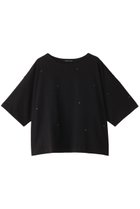 【ミズイロ インド/mizuiro ind】のboat neck P/O with bijou プルオーバー 人気、トレンドファッション・服の通販 founy(ファニー) ファッション Fashion レディースファッション WOMEN トップス・カットソー Tops/Tshirt シャツ/ブラウス Shirts/Blouses ロング / Tシャツ T-Shirts プルオーバー Pullover カットソー Cut and Sewn クリスタル Crystal ショート Short シンプル Simple ジュエリー Jewelry スリーブ Sleeve ドット Dot ビジュー Bijou 半袖 Short Sleeve thumbnail black|ID: prp329100004084980 ipo3291000000027638303