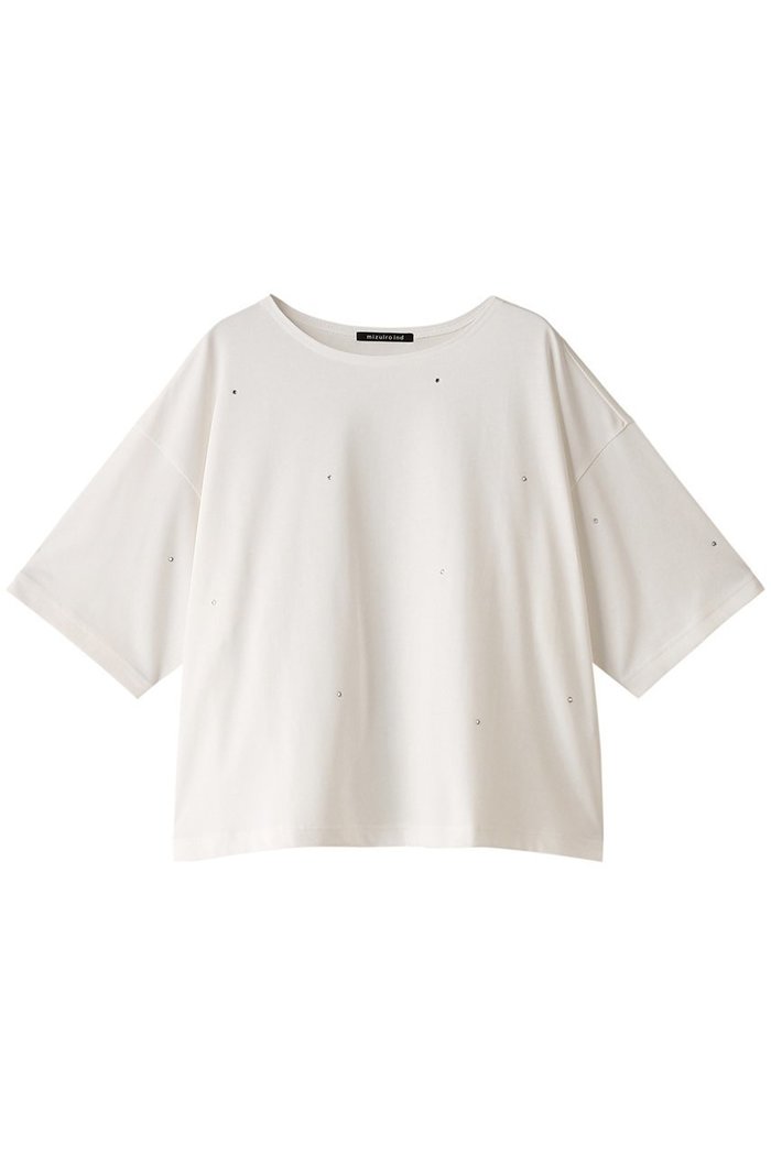 【ミズイロ インド/mizuiro ind】のboat neck P/O with bijou プルオーバー インテリア・キッズ・メンズ・レディースファッション・服の通販 founy(ファニー) https://founy.com/ ファッション Fashion レディースファッション Fashion for Women トップス・カットソー Cut & Sew Tops シャツ・ブラウス・オフィスカジュアル Elegant Blouses & Button-Ups ロングTシャツ・Tシャツ Longline T-Shirts & Tees カジュアルプルオーバー・ニットトップス Pullovers & Knit Tops / Casual Pullovers カットソー・ベーシックTシャツ Cut-and-Sewn Tops / Stretch Tees & Basics ショート Short, Short Length シンプル Simple, Minimal スリーブ Sleeve, Long Sleeve / Short Sleeve ドット Polka Dot, Dot Pattern ビジュー Bijou, Jewel-like Accent 半袖 Short Sleeve, Half Sleeve |ID: prp329100004084980 ipo3291000000032898318