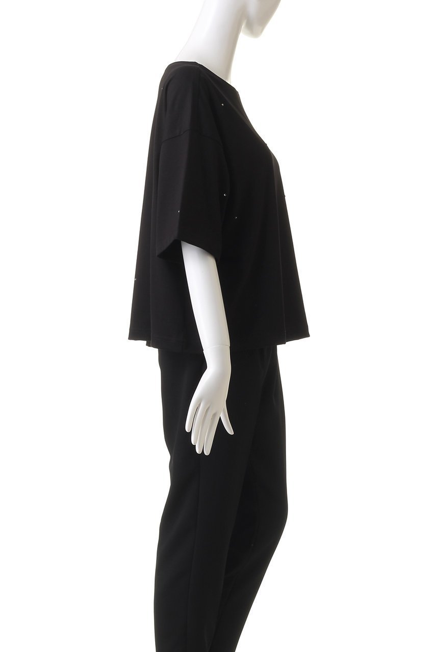 【ミズイロ インド/mizuiro ind】のboat neck P/O with bijou プルオーバー 人気、トレンドファッション・服の通販 founy(ファニー) 　ファッション　Fashion　レディースファッション　Fashion for Women　トップス・カットソー　Cut & Sew Tops　シャツ・ブラウス・オフィスカジュアル　Elegant Blouses & Button-Ups　ロングTシャツ・Tシャツ　Longline T-Shirts & Tees　カジュアルプルオーバー・ニットトップス　Pullovers & Knit Tops / Casual Pullovers　カットソー・ベーシックTシャツ　Cut-and-Sewn Tops / Stretch Tees & Basics　ショート　Short, Short Length　シンプル　Simple, Minimal　スリーブ　Sleeve, Long Sleeve / Short Sleeve　ドット　Polka Dot, Dot Pattern　ビジュー　Bijou, Jewel-like Accent　半袖　Short Sleeve, Half Sleeve　other-3|ID: prp329100004084980 ipo3291000000032898339
