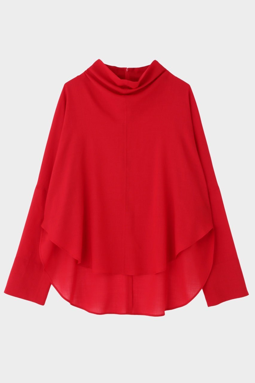 【ル フィル/LE PHIL】のシアーウールローンハイネックブラウス インテリア・キッズ・メンズ・レディースファッション・服の通販 founy(ファニー) 　ファッション　Fashion　レディースファッション　Fashion for Women　トップス・カットソー　Cut & Sew Tops　シャツ・ブラウス・オフィスカジュアル　Elegant Blouses & Button-Ups　シアー　Sheer, See-Through　スリーブ　Sleeve, Long Sleeve / Short Sleeve　ハイネック　High Neck, Mock Neck　ロング　Long, Long-Length　レッド|ID: prp329100004086412 ipo3291000000035333415