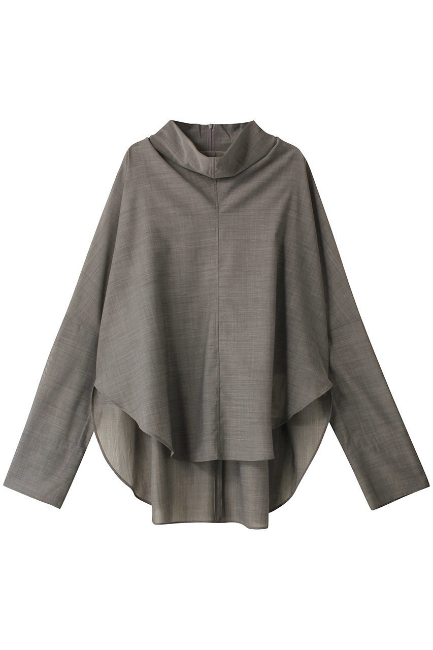 【ル フィル/LE PHIL】のシアーウールローンハイネックブラウス インテリア・キッズ・メンズ・レディースファッション・服の通販 founy(ファニー) 　ファッション　Fashion　レディースファッション　Fashion for Women　トップス・カットソー　Cut & Sew Tops　シャツ・ブラウス・オフィスカジュアル　Elegant Blouses & Button-Ups　シアー　Sheer, See-Through　スリーブ　Sleeve, Long Sleeve / Short Sleeve　ハイネック　High Neck, Mock Neck　ロング　Long, Long-Length　グレー|ID: prp329100004086412 ipo3291000000035333416