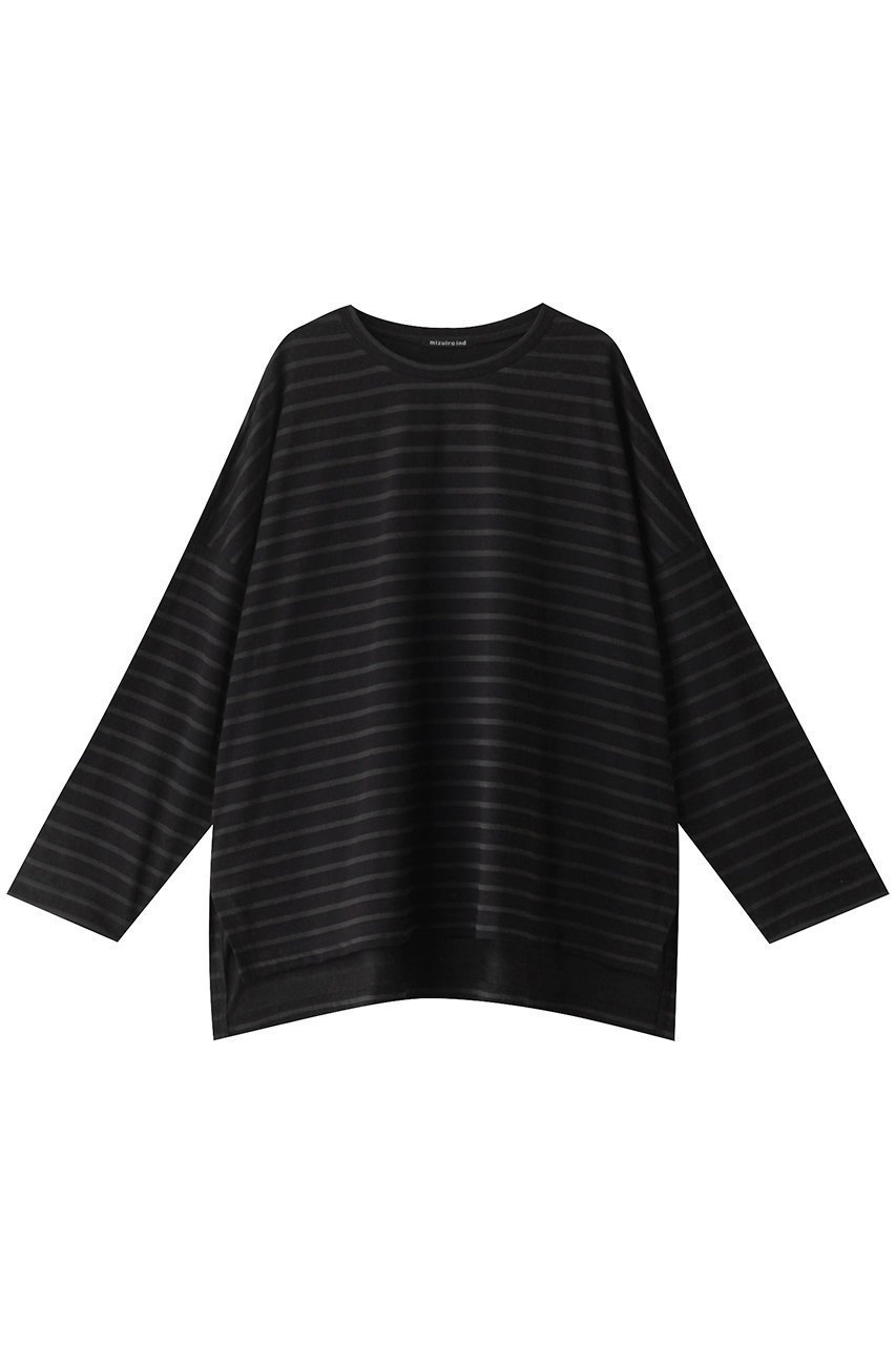 【ミズイロ インド/mizuiro ind】のburn out print wide tunic チュニック インテリア・キッズ・メンズ・レディースファッション・服の通販 founy(ファニー) 　ファッション　Fashion　レディースファッション　Fashion for Women　ワンピース　Dresses　チュニック　Tunic Tops & Dresses　おすすめ　Recommended / Our Picks　スリット　Slit, Slit Detail　チュニック　Tunic, Long Top　トレンド　Trend, Trending Now　ボトム　Bottoms, Lower Wear　ルーズ　Loose, Oversized　エレガント 上品　Elegant　black(ボーダー)|ID: prp329100004088044 ipo3291000000032894021