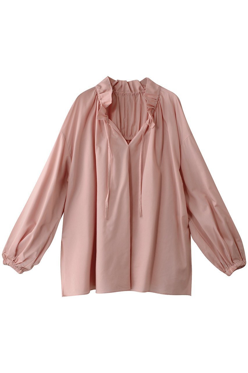 【ハウス オブ ロータス/HOUSE OF LOTUS】のドレープローンギャザーブラウス インテリア・キッズ・メンズ・レディースファッション・服の通販 founy(ファニー) 　ファッション　Fashion　レディースファッション　Fashion for Women　トップス・カットソー　Cut & Sew Tops　シャツ・ブラウス・オフィスカジュアル　Elegant Blouses & Button-Ups　ウォーム　Warm Fabric　ギャザー　Gathered, Ruffled　スタンド　Stand Collar, Upright Stand　スリット　Slit, Slit Detail　スリーブ　Sleeve, Long Sleeve / Short Sleeve　ドレープ　Drape, Draping Fabric　フェミニン　Feminine, Girly　フリル　Frill, Ruffle　ロング　Long, Long-Length　エレガント 上品　Elegant　ライトピンク|ID: prp329100004088129 ipo3291000000034955781