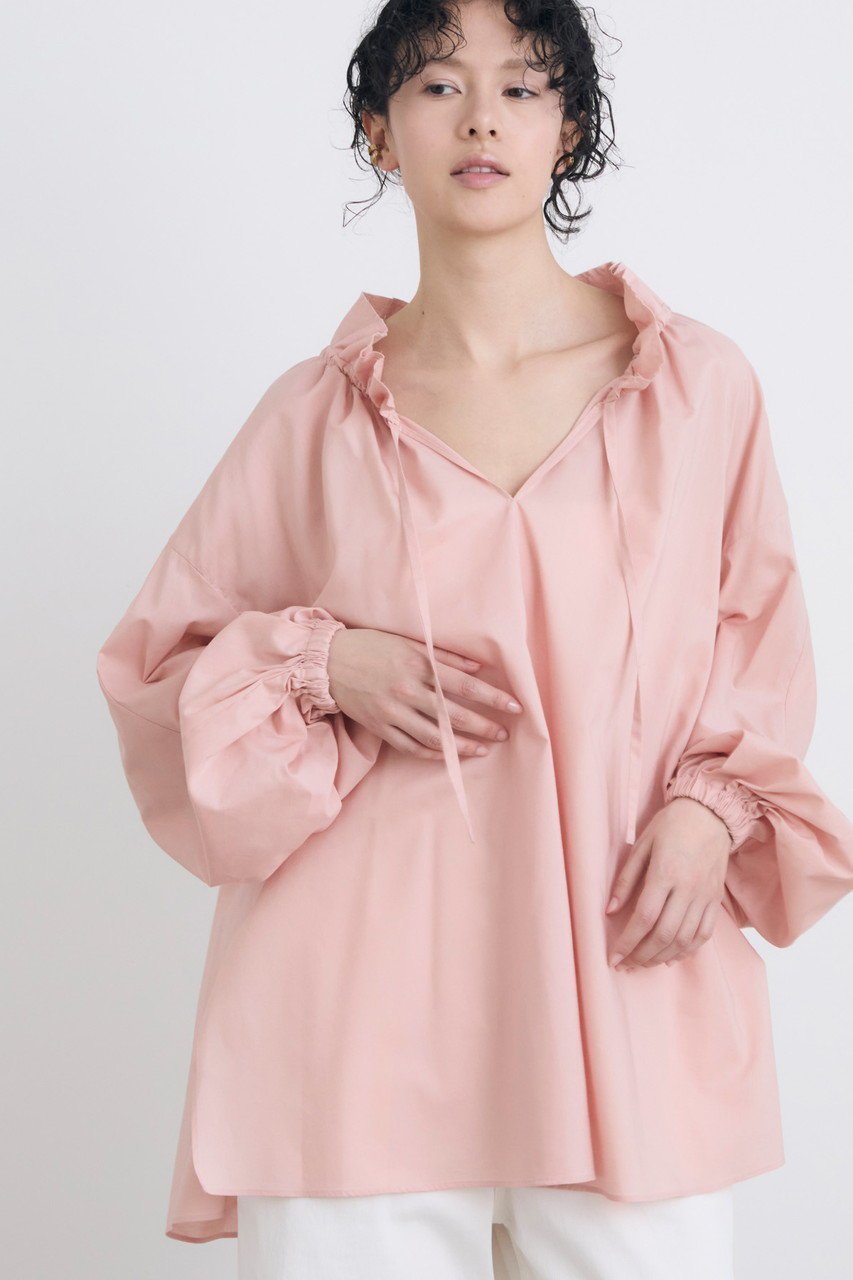 【ハウス オブ ロータス/HOUSE OF LOTUS】のドレープローンギャザーブラウス 人気、トレンドファッション・服の通販 founy(ファニー) 　ファッション　Fashion　レディースファッション　Fashion for Women　トップス・カットソー　Cut & Sew Tops　シャツ・ブラウス・オフィスカジュアル　Elegant Blouses & Button-Ups　ウォーム　Warm Fabric　ギャザー　Gathered, Ruffled　スタンド　Stand Collar, Upright Stand　スリット　Slit, Slit Detail　スリーブ　Sleeve, Long Sleeve / Short Sleeve　ドレープ　Drape, Draping Fabric　フェミニン　Feminine, Girly　フリル　Frill, Ruffle　ロング　Long, Long-Length　エレガント 上品　Elegant　other-6|ID: prp329100004088129 ipo3291000000034955790