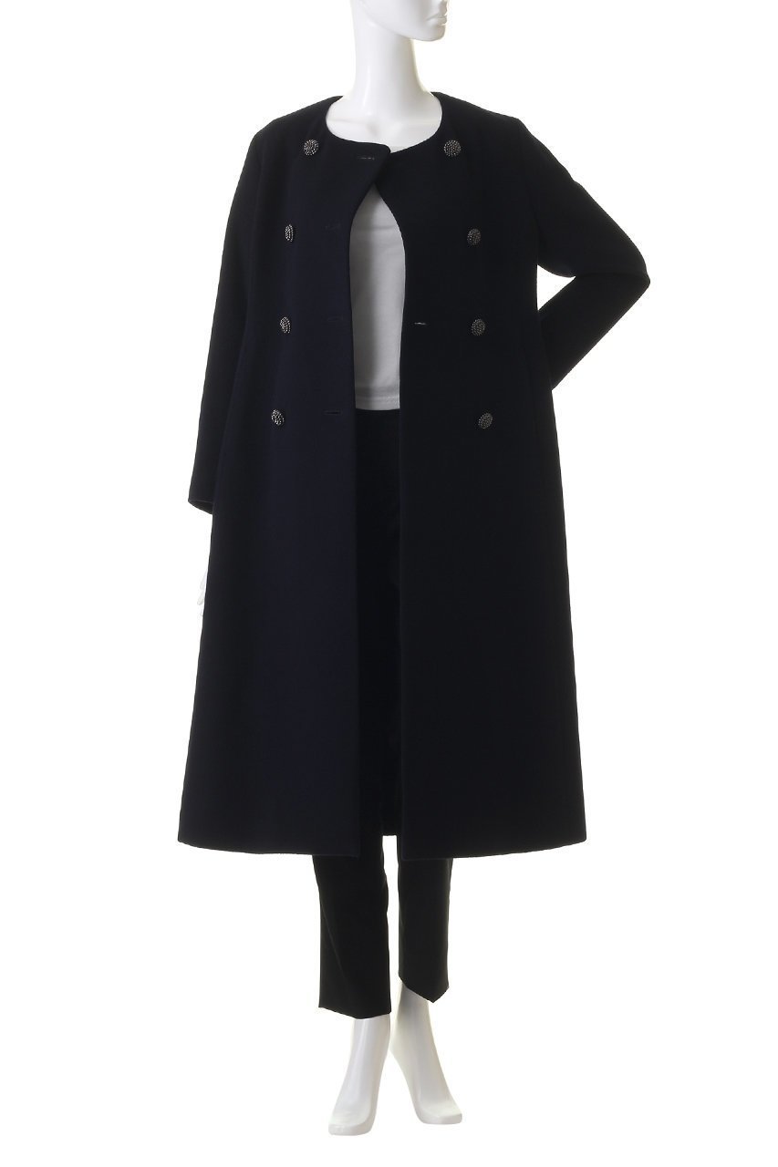 【エムダブリュー/MW】のSOFT WOOL ノーカラーダブルブレストコート 人気、トレンドファッション・服の通販 founy(ファニー) ファッション Fashion レディースファッション Fashion for Women アウター Coat / Outerwear Collection コート・ロングコート・ピーコート Long Coats, Peacoats & More シェイプ Shape, Slim Fit フレア Flare, Flared リュクス Luxury, Elegant, High-End, Chic ロング Long, Long-Length other-7|ID: prp329100004088152 ipo3291000000035831044