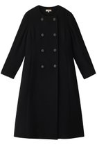 【エムダブリュー/MW】のSOFT WOOL ノーカラーダブルブレストコート 人気、トレンドファッション・服の通販 founy(ファニー) ファッション Fashion レディースファッション Fashion for Women アウター Coat / Outerwear Collection コート・ロングコート・ピーコート Long Coats, Peacoats & More シェイプ Shape, Slim Fit フレア Flare, Flared リュクス Luxury, Elegant, High-End, Chic ロング Long, Long-Length thumbnail ブラック|ID: prp329100004088152 ipo3291000000036517364