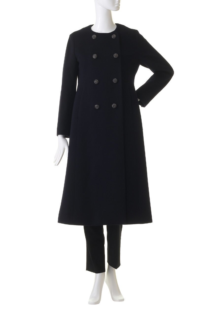 【エムダブリュー/MW】のSOFT WOOL ノーカラーダブルブレストコート 人気、トレンドファッション・服の通販 founy(ファニー) 　ファッション　Fashion　レディースファッション　Fashion for Women　アウター　Coat / Outerwear Collection　コート・ロングコート・ピーコート　Long Coats, Peacoats & More　シェイプ　Shape, Slim Fit　フレア　Flare, Flared　リュクス　Luxury, Elegant, High-End, Chic　ロング　Long, Long-Length　other-2|ID: prp329100004088152 ipo3291000000036639516