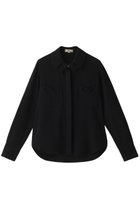 【エムダブリュー/MW】のバックサテン ダブルカラービジューボタンブラウス 人気、トレンドファッション・服の通販 founy(ファニー) ファッション Fashion レディースファッション Fashion for Women トップス・カットソー Cut & Sew Tops シャツ・ブラウス・オフィスカジュアル Elegant Blouses & Button-Ups バッグ Bags サテン Satin, Glossy Fabric シンプル Simple, Minimal スリーブ Sleeve, Long Sleeve / Short Sleeve ダブル Double, Double-Breasted ポケット Pocket, Pocket Detail リボン Ribbon, Bow ロング Long, Long-Length thumbnail ブラック|ID: prp329100004088153 ipo3291000000036399165