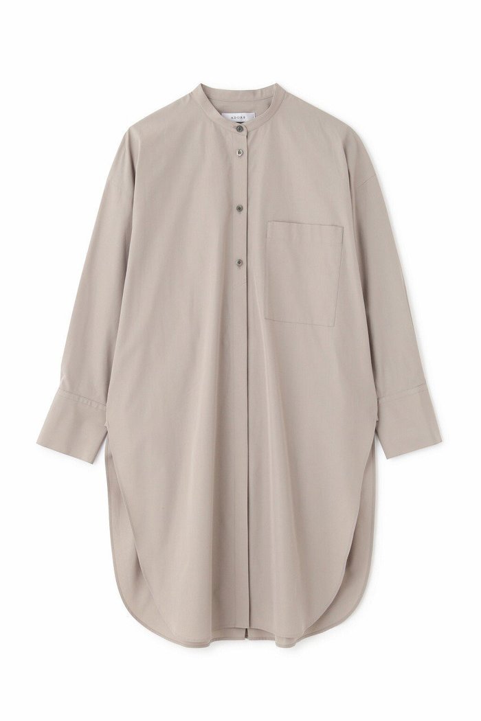 【アドーア/ADORE】のTHOMAS MASON Coブロードノーカラーブラウス インテリア・キッズ・メンズ・レディースファッション・服の通販 founy(ファウニー) https://founy.com/ ファッション Fashion レディースファッション Fashion for Women トップス・カットソー Cut & Sew Tops シャツ・ブラウス・オフィスカジュアル Elegant Blouses & Button-Ups 2024年 2024 2024-2025秋冬・A/W Autumn/Winter 2024–25 AW24–25 イタリア Italy スリーブ Sleeve, Long Sleeve / Short Sleeve ロング Long, Long-Length |ID: prp329100004088186 ipo3291000000036877579