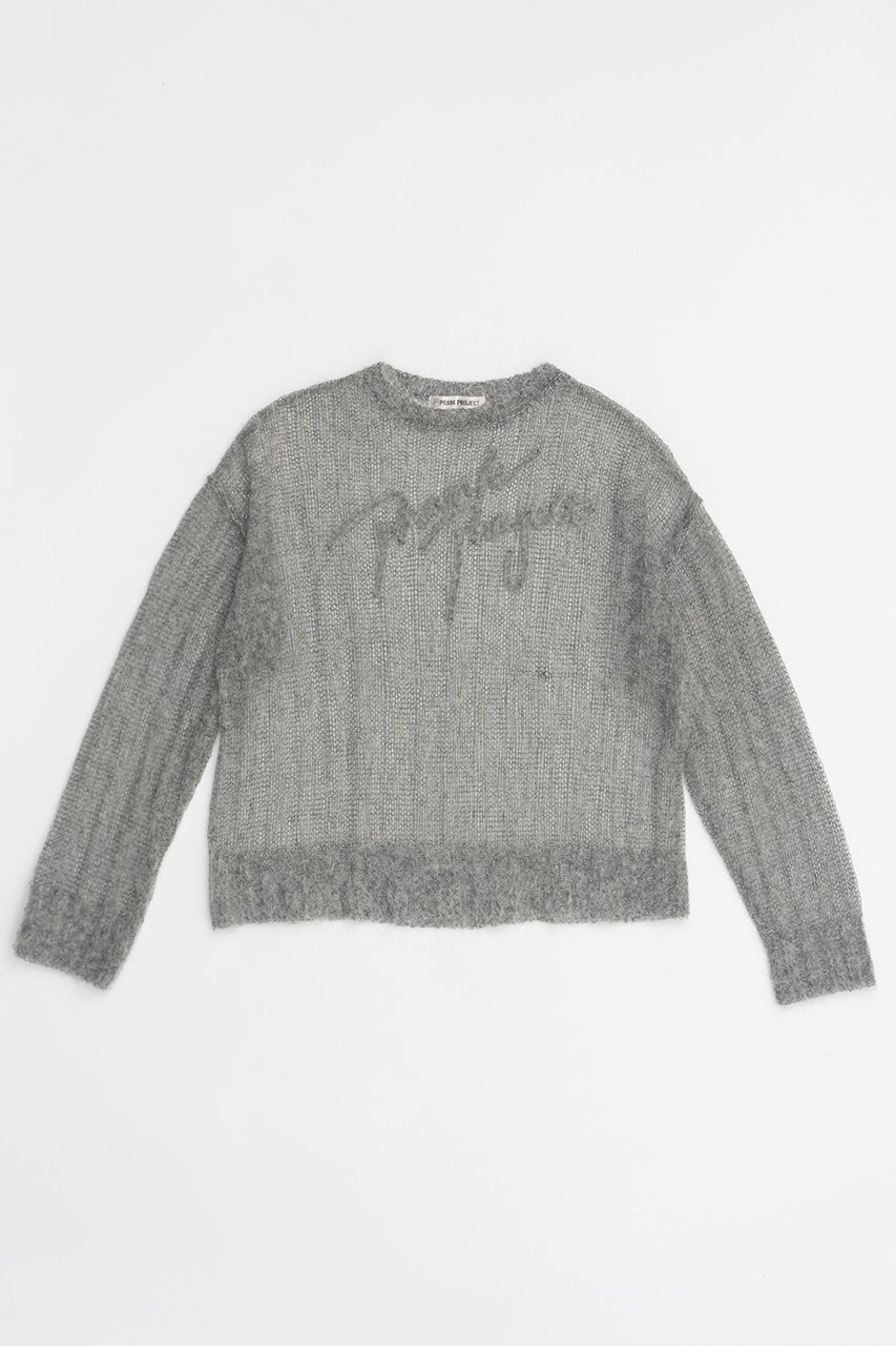 【プランク プロジェクト/PRANK PROJECT】のシアーモヘアロゴニット / Sheer Mohair Logo Knit インテリア・キッズ・メンズ・レディースファッション・服の通販 founy(ファニー) 　ファッション　Fashion　レディースファッション　WOMEN　トップス・カットソー　Tops/Tshirt　ニット　Knit Tops　プルオーバー　Pullover　モヘア　Mohair　GRY(グレー)|ID: prp329100004089840 ipo3291000000027695063