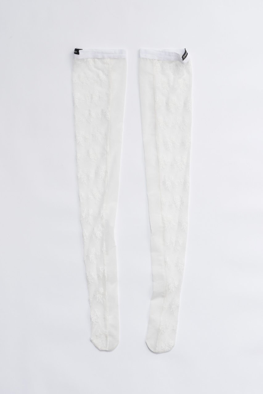 【プランク プロジェクト/PRANK PROJECT】のフラワーモチーフレースニーハイソックス / Flower Motif Lace Knee Hi インテリア・キッズ・メンズ・レディースファッション・服の通販 founy(ファニー) 　ファッション　Fashion　レディースファッション　Fashion for Women　ソックス&靴下　Socks & Hosiery　レッグウェア・ストッキング　Legwear & Hosiery　おすすめ　Recommended / Our Picks　ソックス　Socks, Hosiery　フィット　Fit, Slim Fit　ボトム　Bottoms, Lower Wear　レース　Lace, Lace Fabric　WHT(ホワイト)|ID: prp329100004089850 ipo3291000000032827527