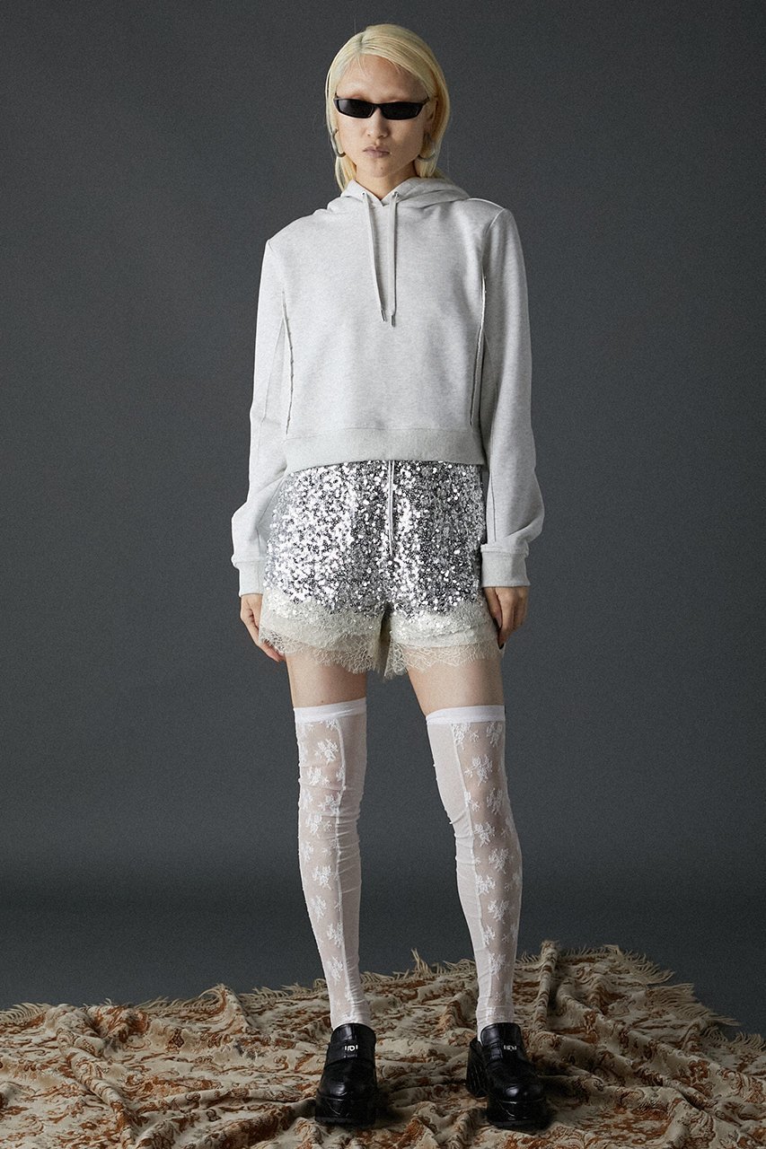 【プランク プロジェクト/PRANK PROJECT】のスパンコールレースショートパンツ / Spangle Lace Short Pants 人気、トレンドファッション・服の通販 founy(ファニー) 　ファッション　Fashion　レディースファッション　WOMEN　パンツ　Pants　ハーフ / ショートパンツ　Short Pants　コンビ　Combination　ショート　Short　スカラップ　Scalloped　スパンコール　Sequins　ランダム　Random　レース　Race　other-5|ID: prp329100004089857 ipo3291000000031416642