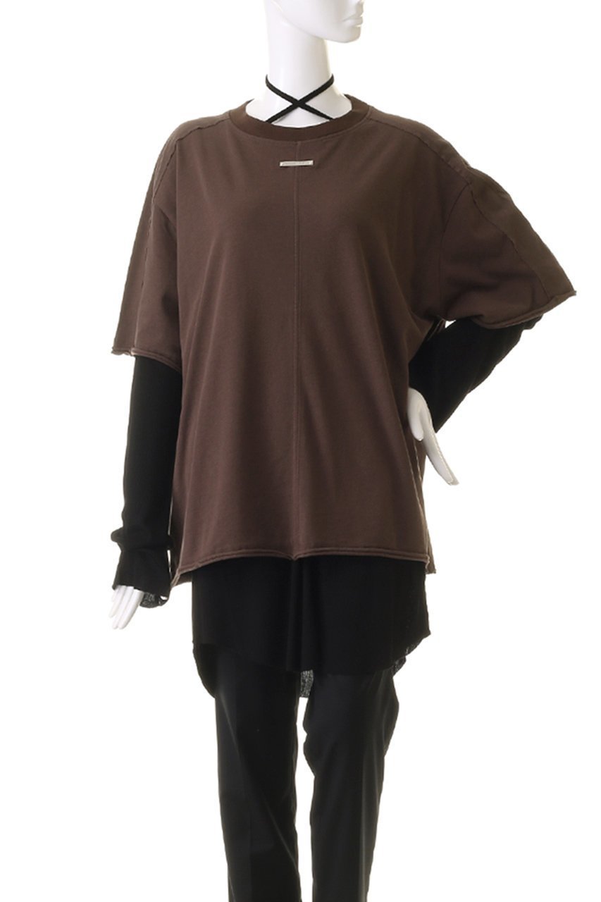 【プランク プロジェクト/PRANK PROJECT】のシアーテレコレイヤーオーバートップ / Sheer Teleco Layer Over Top 人気、トレンドファッション・服の通販 founy(ファニー) 　ファッション　Fashion　レディースファッション　Fashion for Women　トップス・カットソー　Cut & Sew Tops　シャツ・ブラウス・オフィスカジュアル　Elegant Blouses & Button-Ups　ロングTシャツ・Tシャツ　Longline T-Shirts & Tees　カットソー・ベーシックTシャツ　Cut-and-Sewn Tops / Stretch Tees & Basics　おすすめ　Recommended / Our Picks　インナー　Innerwear　スリーブ　Sleeve, Long Sleeve / Short Sleeve　チュニック　Tunic, Long Top　ツイル　Twist, Twisted Detail　テレコ　Ribbed, Rib Stitch　フロント　Front, Front Design　ロング　Long, Long-Length　ヴィンテージ　Vintage Style　半袖　Short Sleeve, Half Sleeve　長袖　Long Sleeve, Full Sleeve　other-2|ID: prp329100004089861 ipo3291000000032912391
