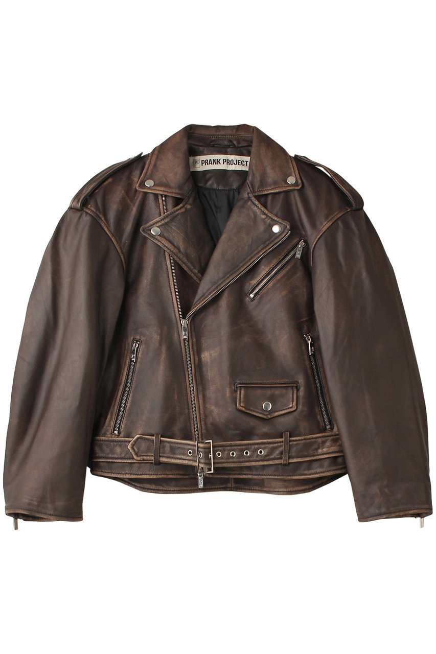 【プランク プロジェクト/PRANK PROJECT】のラブオフCOWレザーライダースジャケット / Rub Off COW Leather Riders インテリア・キッズ・メンズ・レディースファッション・服の通販 founy(ファニー) 　ファッション　Fashion　レディースファッション　Fashion for Women　アウター　Coat / Outerwear Collection　レディースジャケット・軽アウター　Jackets　ライダースジャケット / レザースタイル　Riders Jackets & Biker Style　オイル　Body Oil　ジャケット　Jacket, Outerwear　バランス　Balance, Style Balance　ベーシック　Basic, Essential　ライダース　Riders　BRN(ブラウン)|ID: prp329100004089896 ipo3291000000036567206