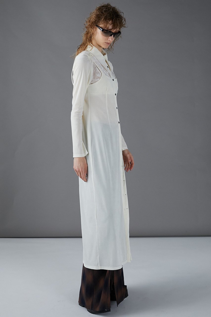 【プランク プロジェクト/PRANK PROJECT】のベロアコンビシャツワンピース / Velour Combi Shirt Dress 人気、トレンドファッション・服の通販 founy(ファニー) 　ファッション　Fashion　レディースファッション　Fashion for Women　ワンピース　Dresses　フォーマル・パーティードレス・結婚式用ドレス　Elegant & Casual Dresses　シャツワンピース / 1枚で着映えコーデ　Shirt Dresses　チュニック　Tunic Tops & Dresses　チュニック　Tunic, Long Top　ベロア　Velour, Soft Velvet　マキシ　Maxi, Full Length　メッシュ　Mesh, Net Fabric　レース　Lace, Lace Fabric　ロング　Long, Long-Length　羽織　Haori, Light Jacket　other-3|ID: prp329100004089905 ipo3291000000032892887