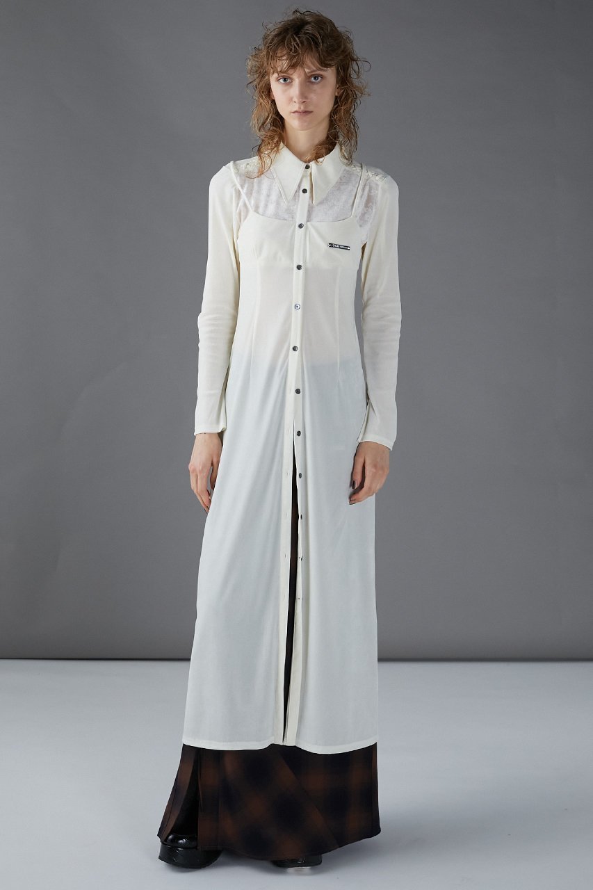 【プランク プロジェクト/PRANK PROJECT】のベロアコンビシャツワンピース / Velour Combi Shirt Dress 人気、トレンドファッション・服の通販 founy(ファニー) 　ファッション　Fashion　レディースファッション　Fashion for Women　ワンピース　Dresses　フォーマル・パーティードレス・結婚式用ドレス　Elegant & Casual Dresses　シャツワンピース / 1枚で着映えコーデ　Shirt Dresses　チュニック　Tunic Tops & Dresses　チュニック　Tunic, Long Top　ベロア　Velour, Soft Velvet　マキシ　Maxi, Full Length　メッシュ　Mesh, Net Fabric　レース　Lace, Lace Fabric　ロング　Long, Long-Length　羽織　Haori, Light Jacket　other-8|ID: prp329100004089905 ipo3291000000032892902