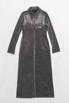 【プランク プロジェクト/PRANK PROJECT】のベロアコンビシャツワンピース / Velour Combi Shirt Dress GRY(グレー)|ID: prp329100004089905 ipo3291000000035737788