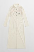 【プランク プロジェクト/PRANK PROJECT】のベロアコンビシャツワンピース / Velour Combi Shirt Dress WHT(ホワイト)|ID: prp329100004089905 ipo3291000000036795284